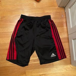 Red & Black Adidas Shorts (Small)